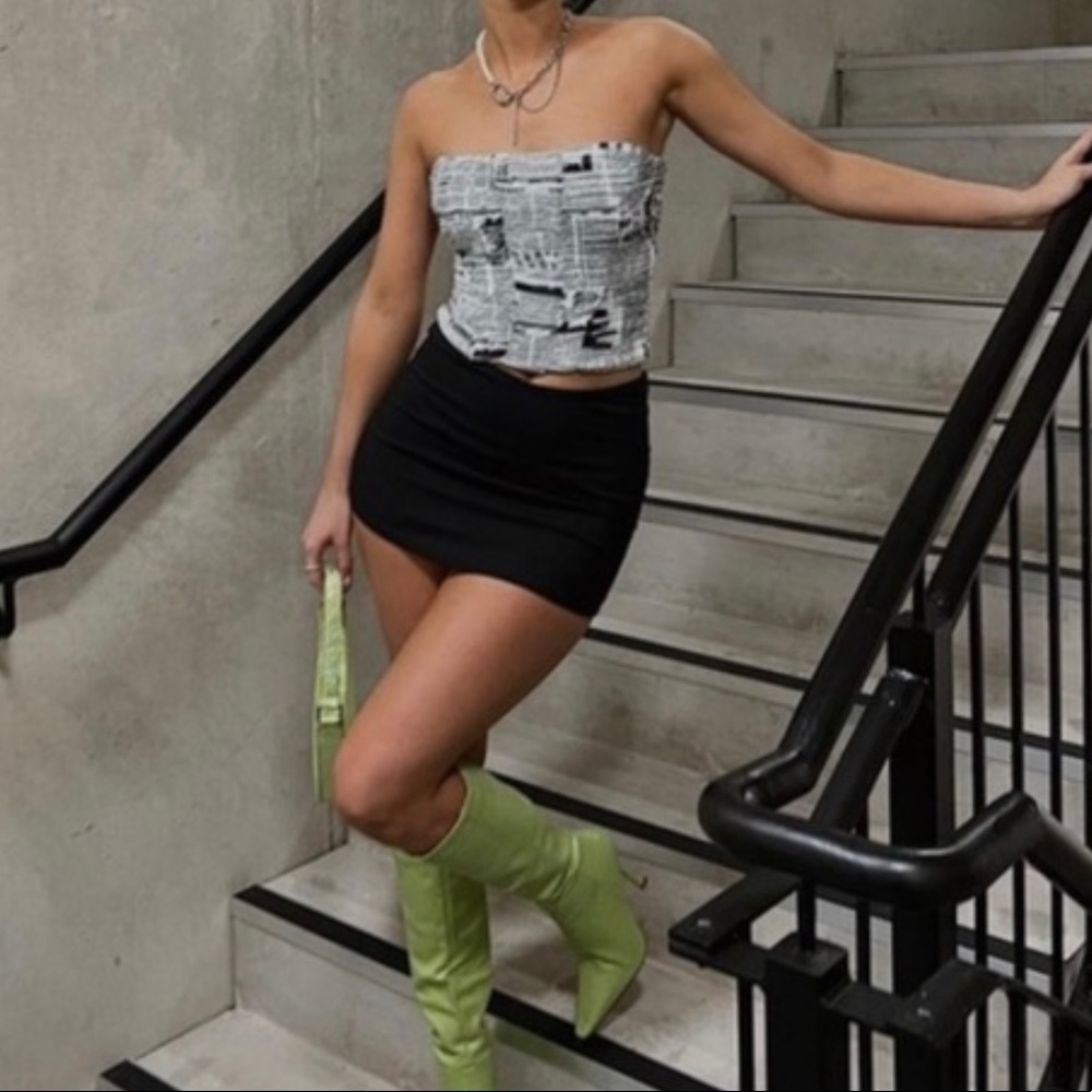 Zara newspaper corset top